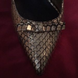 Pencey Gold Snakeskin Stiletto